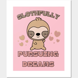 Kawaii Sloth Animal Pun Posters and Art